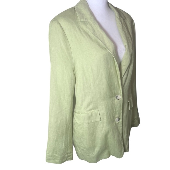 ASTR The Label Rio Oversized Blazer Jacket Celery Green Large NWOT Linen Blend - Picture 11 of 16